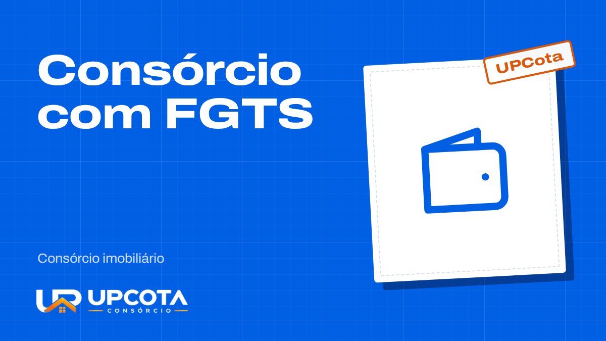 Ilustração de carteira com o texto Consórcio com FGTS
